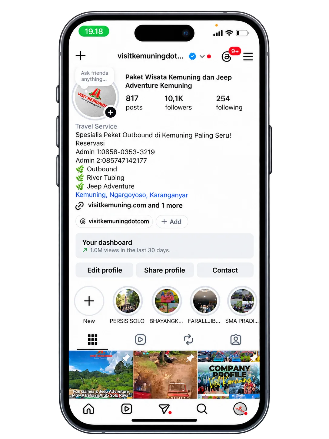 Profil Instagram Visit Kemuning